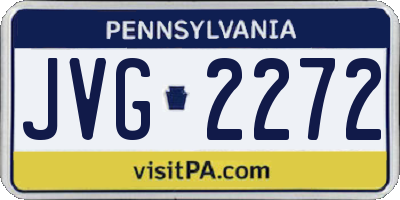 PA license plate JVG2272