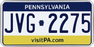 PA license plate JVG2275
