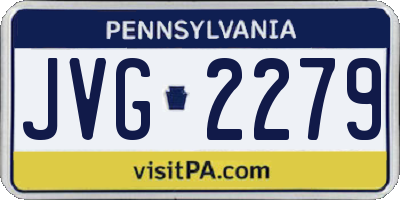 PA license plate JVG2279