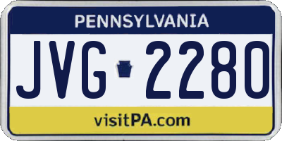 PA license plate JVG2280