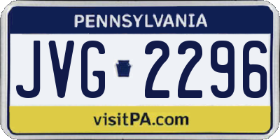 PA license plate JVG2296