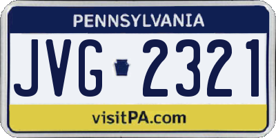 PA license plate JVG2321