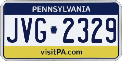 PA license plate JVG2329