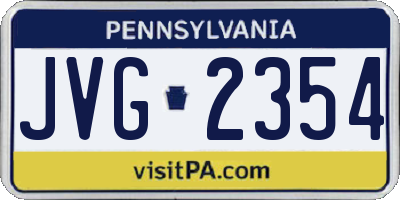 PA license plate JVG2354