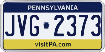PA license plate JVG2373