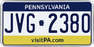 PA license plate JVG2380