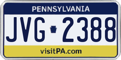 PA license plate JVG2388