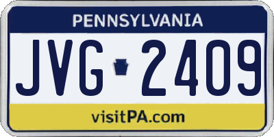 PA license plate JVG2409