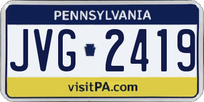 PA license plate JVG2419