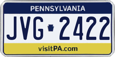 PA license plate JVG2422