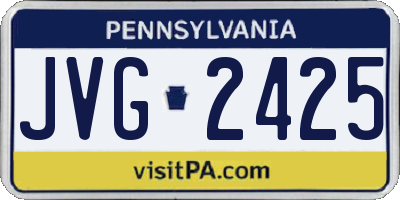 PA license plate JVG2425