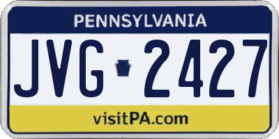 PA license plate JVG2427