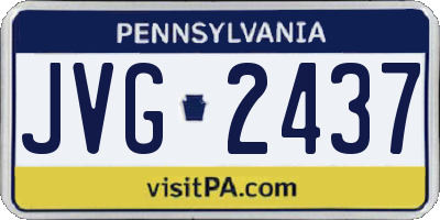 PA license plate JVG2437