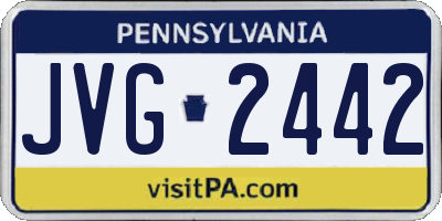 PA license plate JVG2442