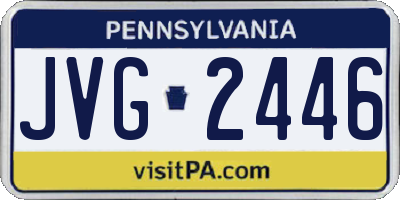PA license plate JVG2446