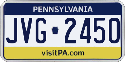 PA license plate JVG2450