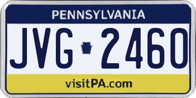 PA license plate JVG2460