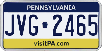 PA license plate JVG2465