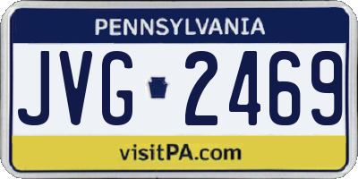PA license plate JVG2469