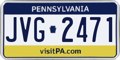 PA license plate JVG2471
