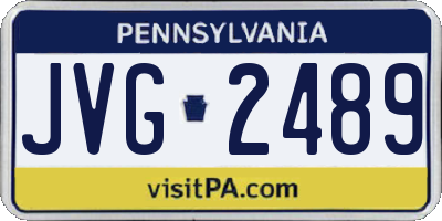 PA license plate JVG2489