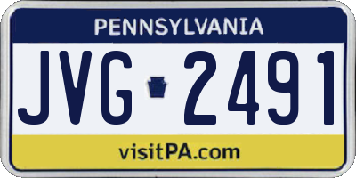 PA license plate JVG2491