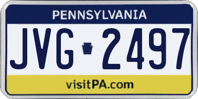 PA license plate JVG2497