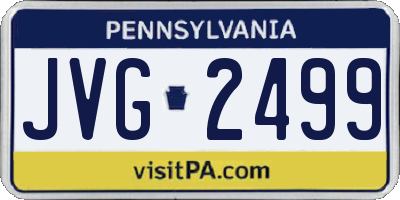 PA license plate JVG2499