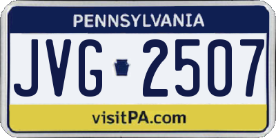 PA license plate JVG2507