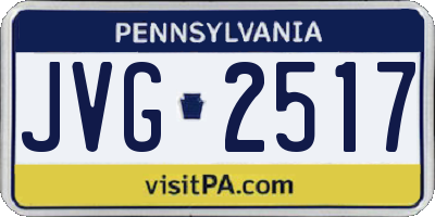 PA license plate JVG2517