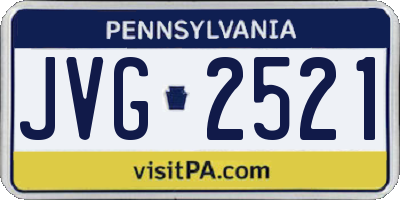 PA license plate JVG2521