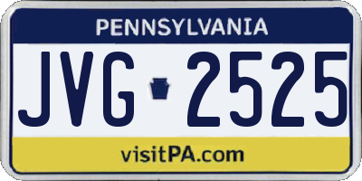 PA license plate JVG2525