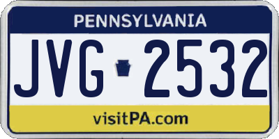 PA license plate JVG2532