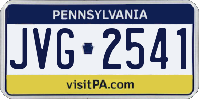 PA license plate JVG2541