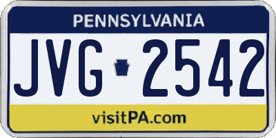 PA license plate JVG2542