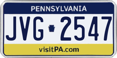PA license plate JVG2547