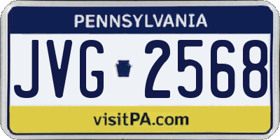PA license plate JVG2568