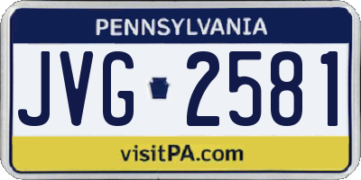 PA license plate JVG2581