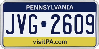 PA license plate JVG2609