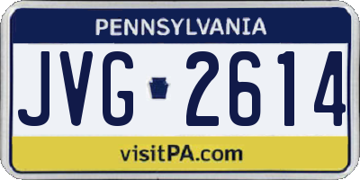 PA license plate JVG2614