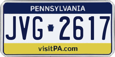 PA license plate JVG2617