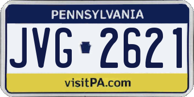PA license plate JVG2621