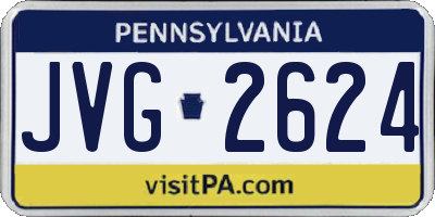 PA license plate JVG2624