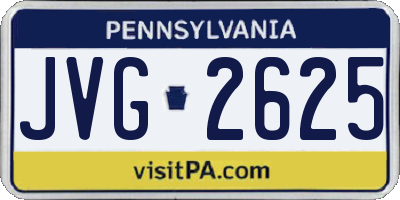 PA license plate JVG2625
