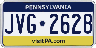PA license plate JVG2628