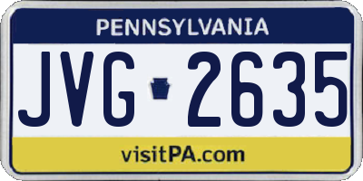 PA license plate JVG2635