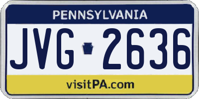 PA license plate JVG2636