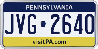 PA license plate JVG2640