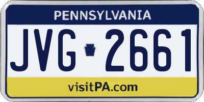 PA license plate JVG2661