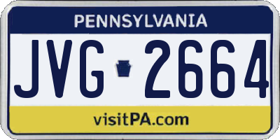PA license plate JVG2664